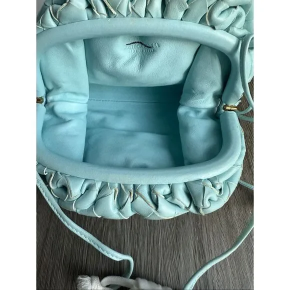 BOTTEGA VENETA Mini Pouch Intrecciato Crossbody Bag In Pale Blue $2500 - Picture 8 of 16